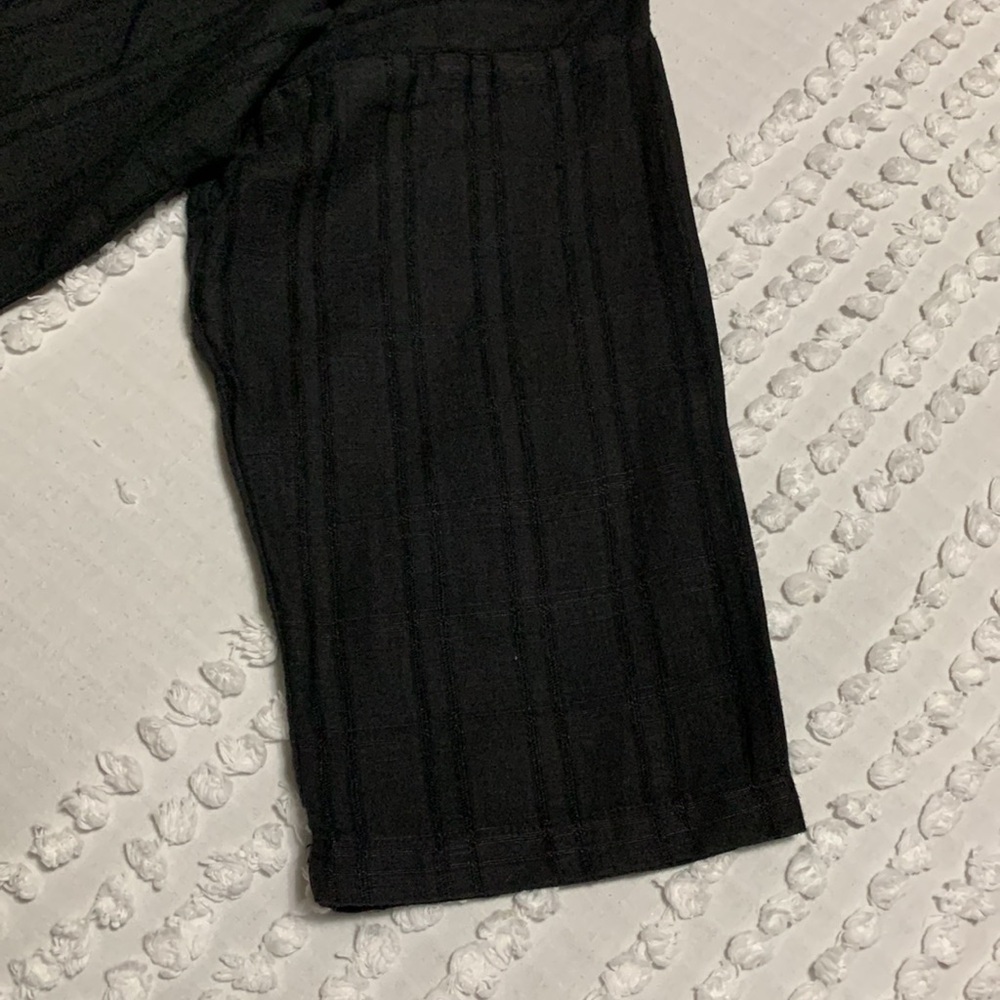 La FIXSUN Women’s 100% Linen Hi-Low Textured Boxy Black Button-Up Shirt USA XL - Picture 3 of 16